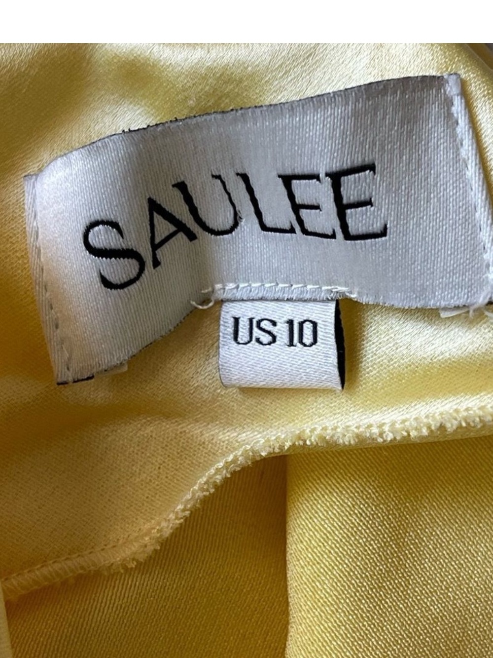 SAU Lee Penelope Satin Gown Maxi Dress in Popcorn Yellow size 10 - Picture 10 of 10